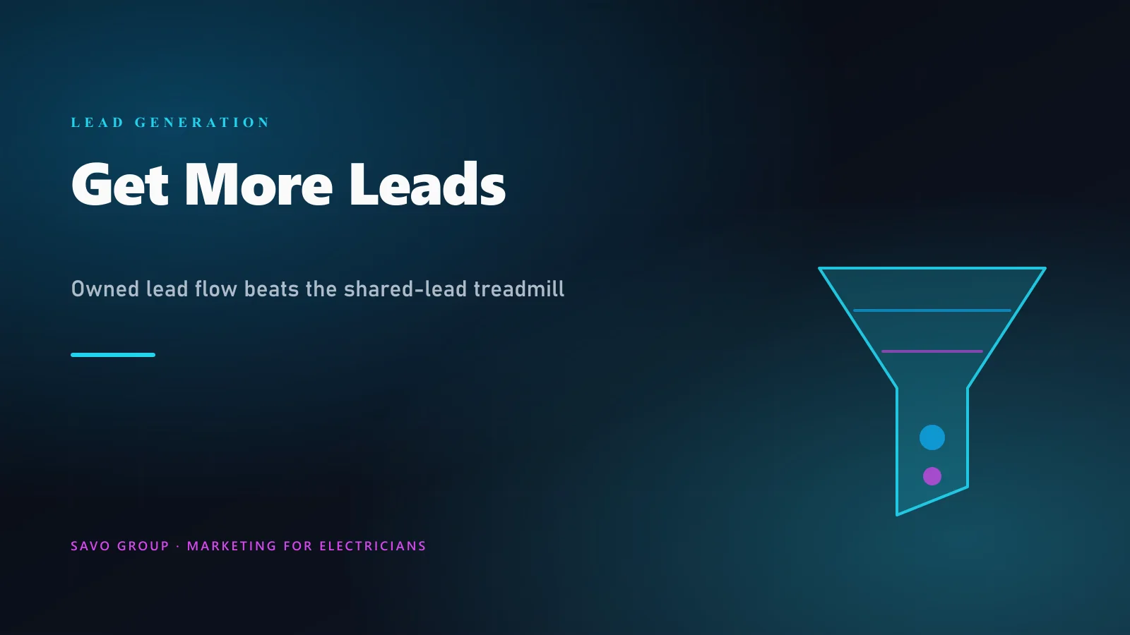 How electricians get more leads without buying them: owned lead sources ranked, why shared portal leads lose, and the speed-to-lead that converts calls into booked jobs