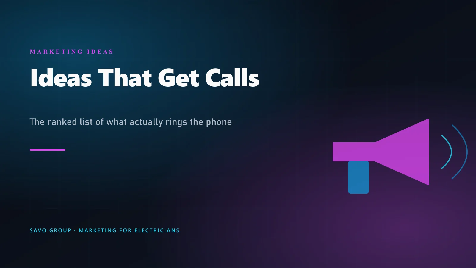 Electrician marketing ideas ranked by what actually produces calls: local search and the Map Pack, Local Service Ads, reviews, a fast service-page website, and AI search